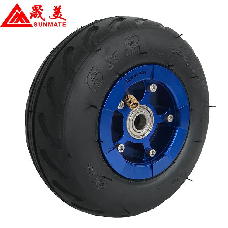 6寸耐磨塑料轮毂充气打气手推车老虎车滑板车轮充气轮轮毂轮辐