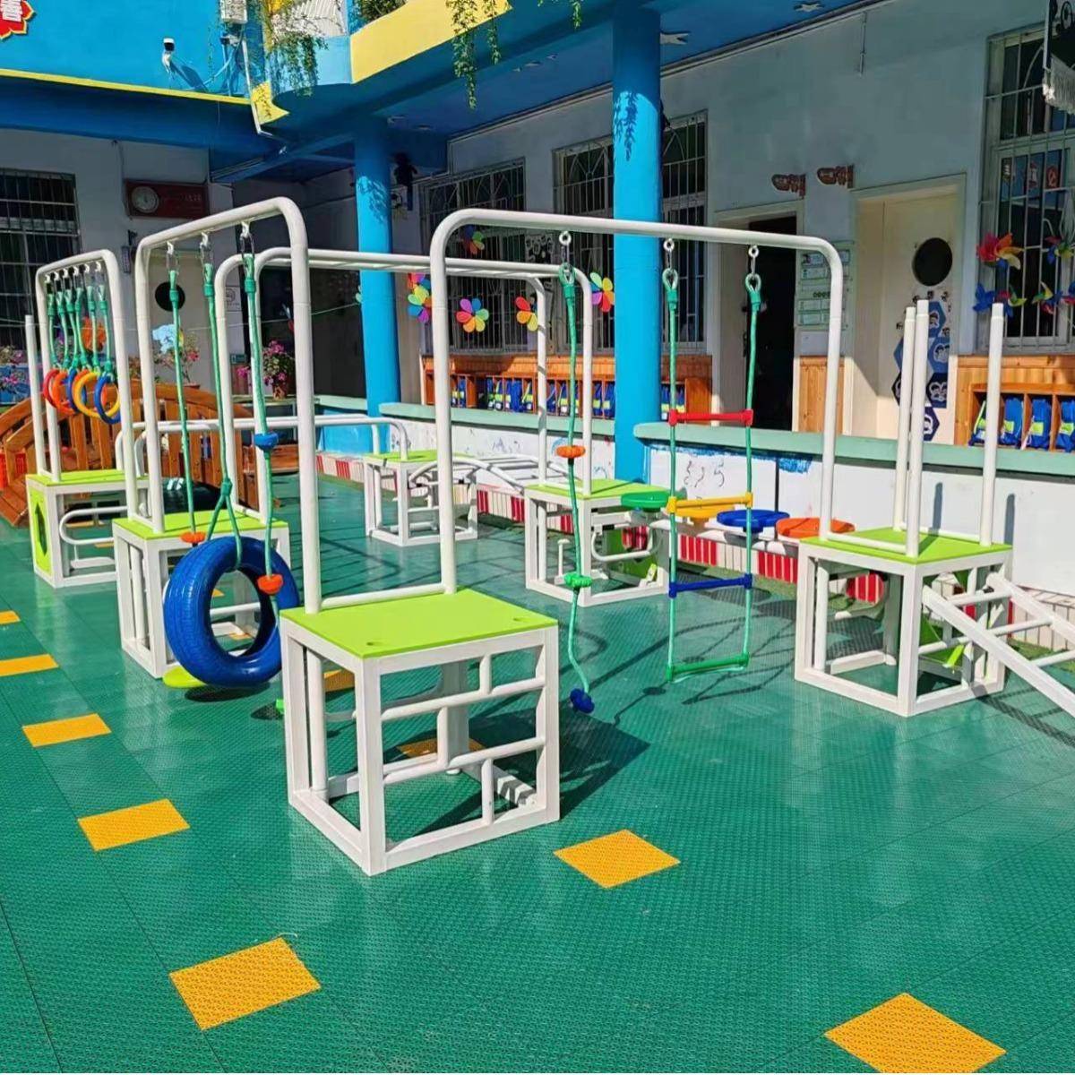 幼儿园安吉游戏户外攀爬架体能组合玩具九宫格平衡训练人字梯器材