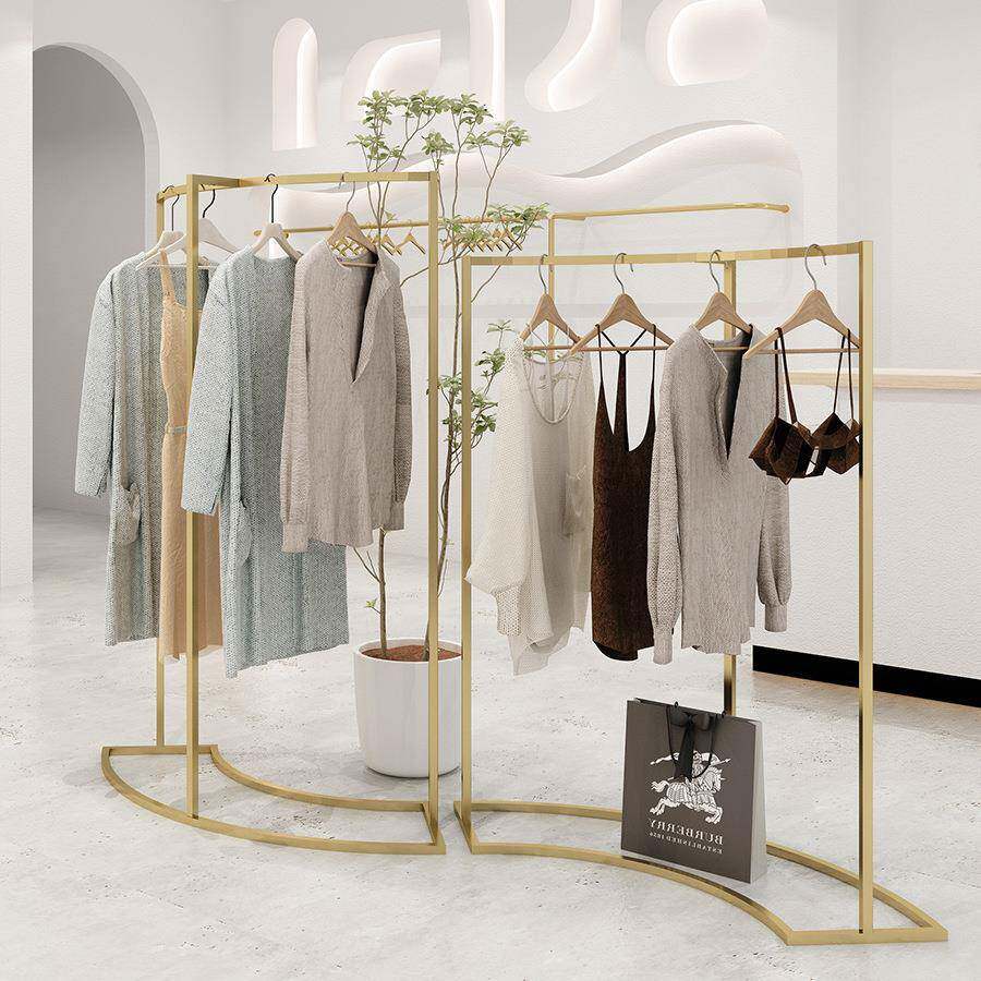服装店展示架创意中岛圆形货架陈列架女装店中间高低挂衣服架子