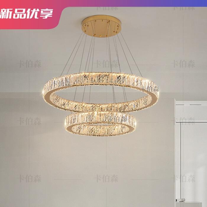 设计师款复式楼大吊灯别墅客厅水晶吊灯现代轻奢大气高档客厅主灯