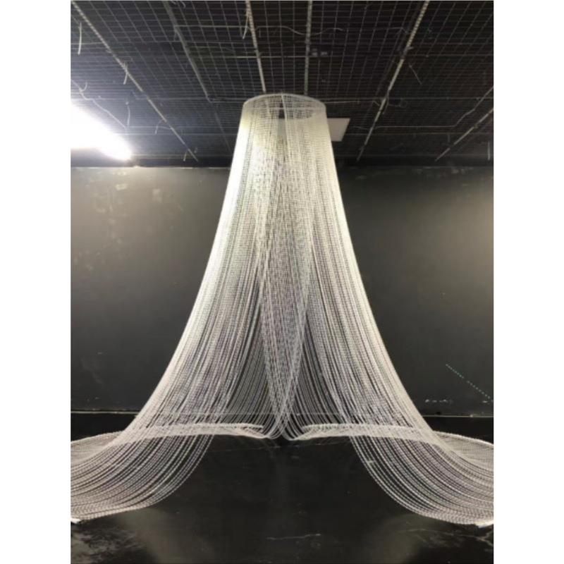 圆锥水晶灯飘带亚克力韩式圆形挂件成品珠帘瀑布吊顶帘婚礼堂道具