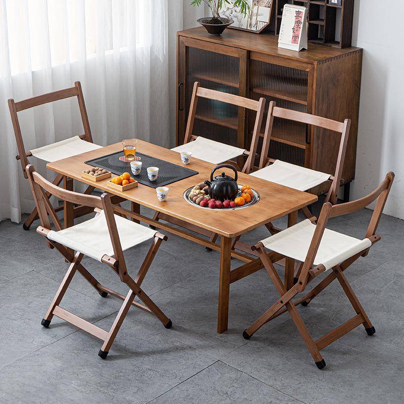 新款围炉煮茶折叠家用户外烧烤桌子竹制整套阳台小茶桌民宿茶几