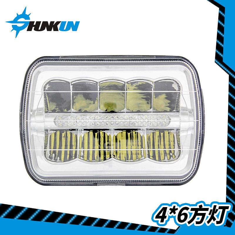 4x6方灯货车方灯汽车大灯卡车灯前大灯火车灯改装灯4寸方灯
