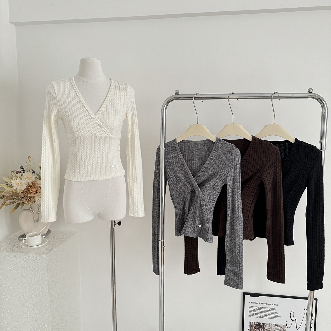 |暖绒麻花|5色纽结针织打底衫~胸前有按扣可调节!