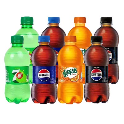 百事可乐汽水300ml*12瓶无糖可乐美年达7喜碳酸饮料夏季饮品2瓶yb