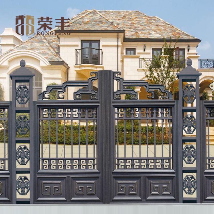 厂家铝艺大门 小区入户庭院大门 铝合金双开门 别墅防盗大门