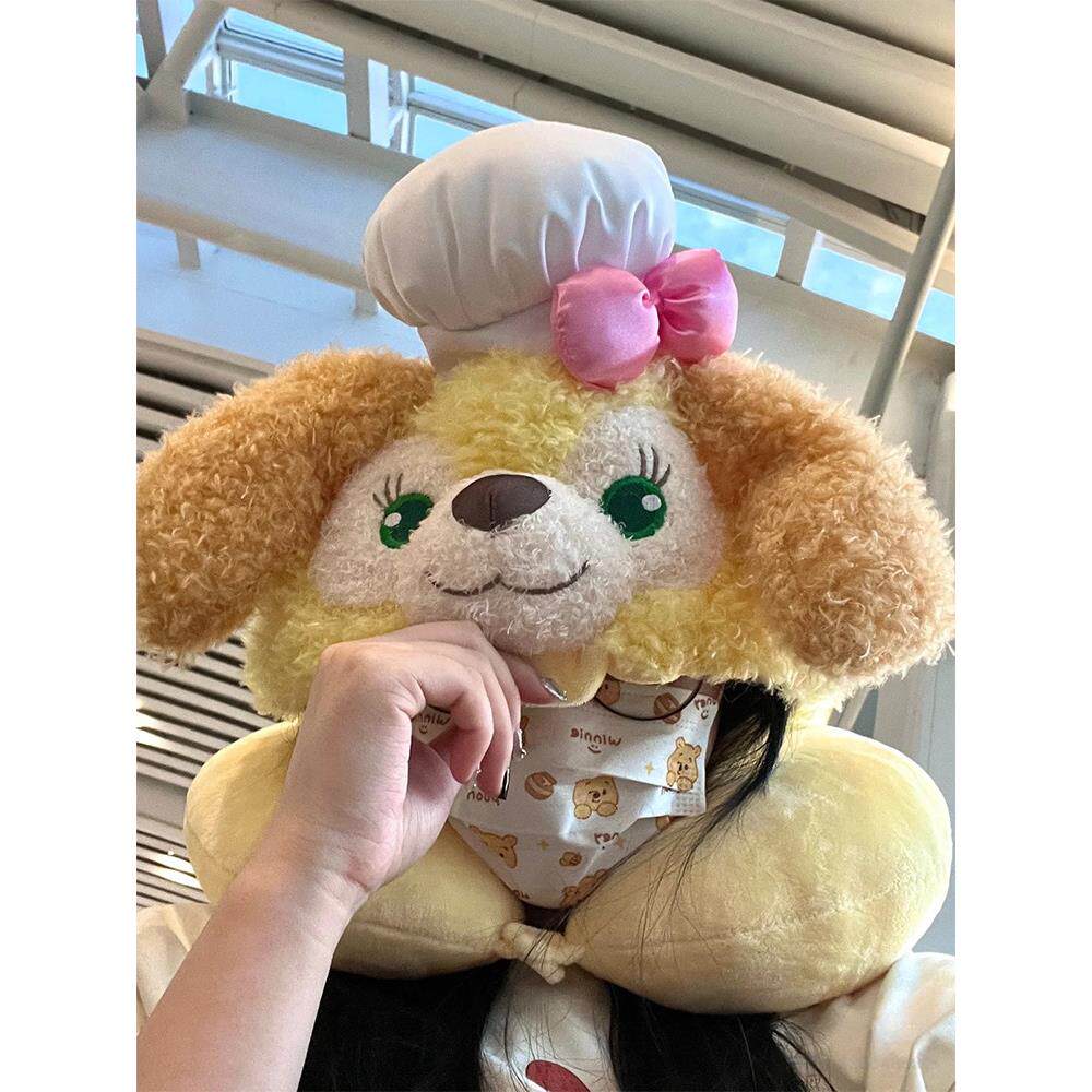 饼饼u型枕连帽可爱带帽子冬季午睡坐车飞机动车旅行脖子护颈枕头