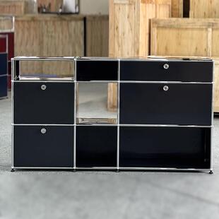 不锈钢餐边柜一体靠墙客厅落地电视柜储物收纳柜子现代简约床头柜