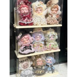 光织园收纳盒吊卡挂件展示架搪胶娃娃防尘罩labubu公仔玩偶陈列柜