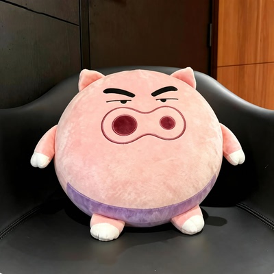 可爱肥嘟嘟左卫门猪毛绒抱枕