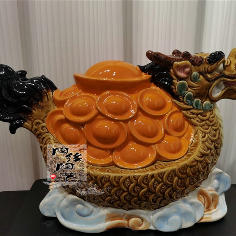 陶瓷工艺品 石湾公仔 龙 生肖 满载而归