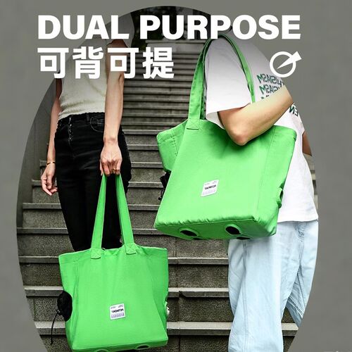 社会化猫包浪浪包流浪包便携可背可溜帆布包轻便猫袋帆布斜挎猫袋