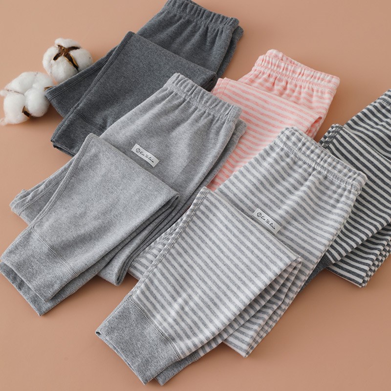 2件儿童秋裤纯棉A类男女童保暖裤宝宝睡裤A类全棉毛裤秋冬打底裤