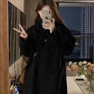 毛呢外套2023年新款女风衣中长款小个子秋冬加厚大衣高级感超好看