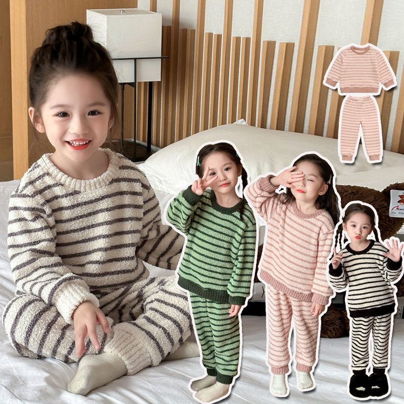 男女童家居服套装秋季新款儿童毛绒睡衣圆领上衣两件套秋冬季保暖,童装/婴儿装/亲子装,家居服套装,淘宝优惠券,粉丝福利购,淘宝优惠卷
