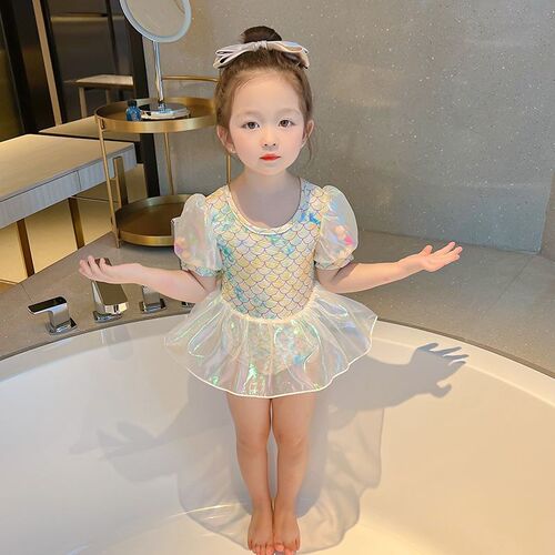 儿童泳衣女童连体泳衣吊带纱裙女童泳衣2025新款游泳装备女全套夏