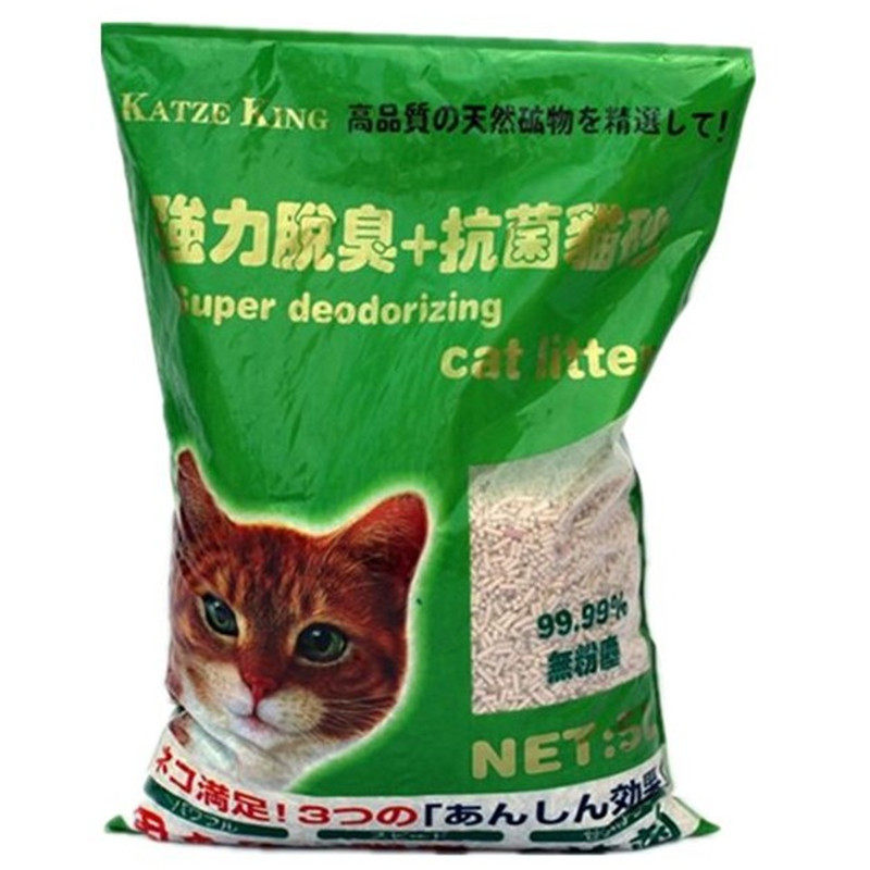 凯泽金膨润土猫砂柱状条砂无尘除臭结团无香型5L猫砂多省两袋包邮