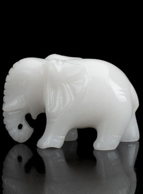 天然玉石大象家居饰品摆件客厅玄关办公室装饰开业乔迁新居礼品