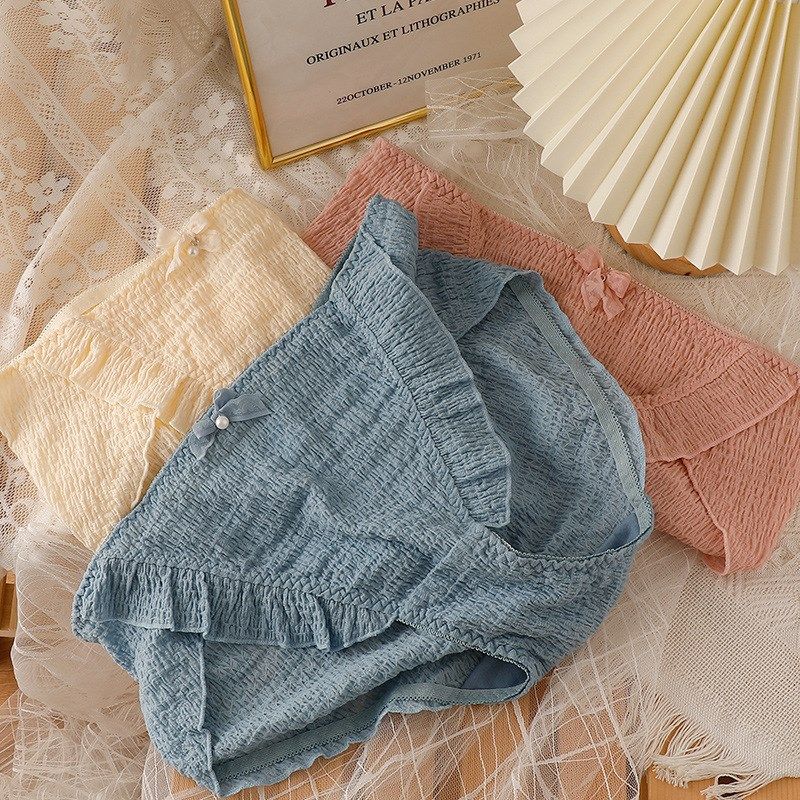 中高腰大码内裤女士纯棉裆高开不勒腿甜美少女柔软泡泡棉三角裤,女士内衣/男士内衣/家居服,女三角裤,淘宝优惠券,粉丝福利购,淘宝优惠卷