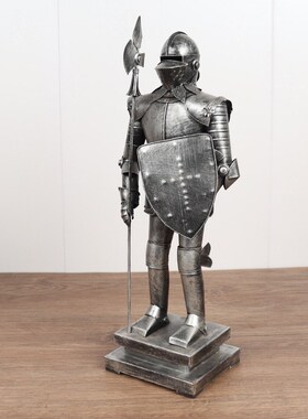 中世纪罗马士兵模型铁皮工艺品怀旧盔甲人橱窗柜收藏装饰复古摆件
