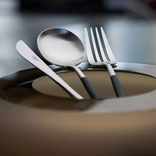 新款 葡萄牙Cutipol复古黑银纯手工不锈钢餐具牛排刀叉勺筷子套装