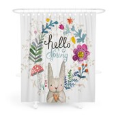 卡通田园美式 涤纶浴帘布浴罩保温防水防霉卫生间洗澡帘子窗帘隔帘