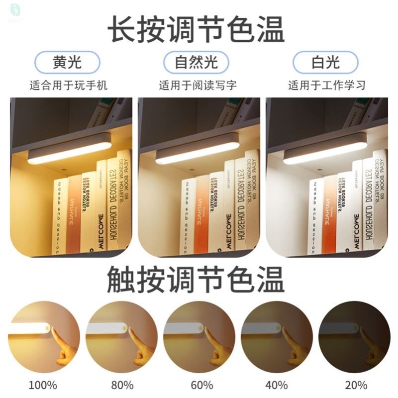 磁吸灯led磁铁吸附式书桌吸顶酷毙灯吸附贴充电款小灯宿舍床上用