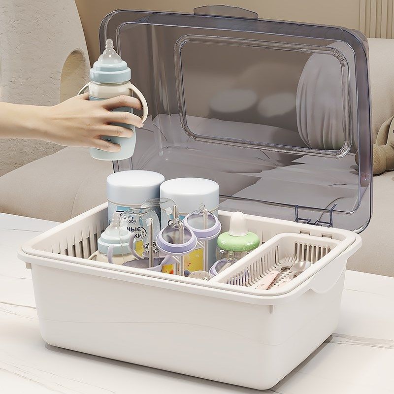 带盖防尘奶瓶收纳箱沥水架宝宝餐具玩具收纳盒新生儿辅食婴儿用品,婴童用品,奶瓶储存盒/奶瓶盒,淘宝优惠券,粉丝福利购,淘宝优惠卷