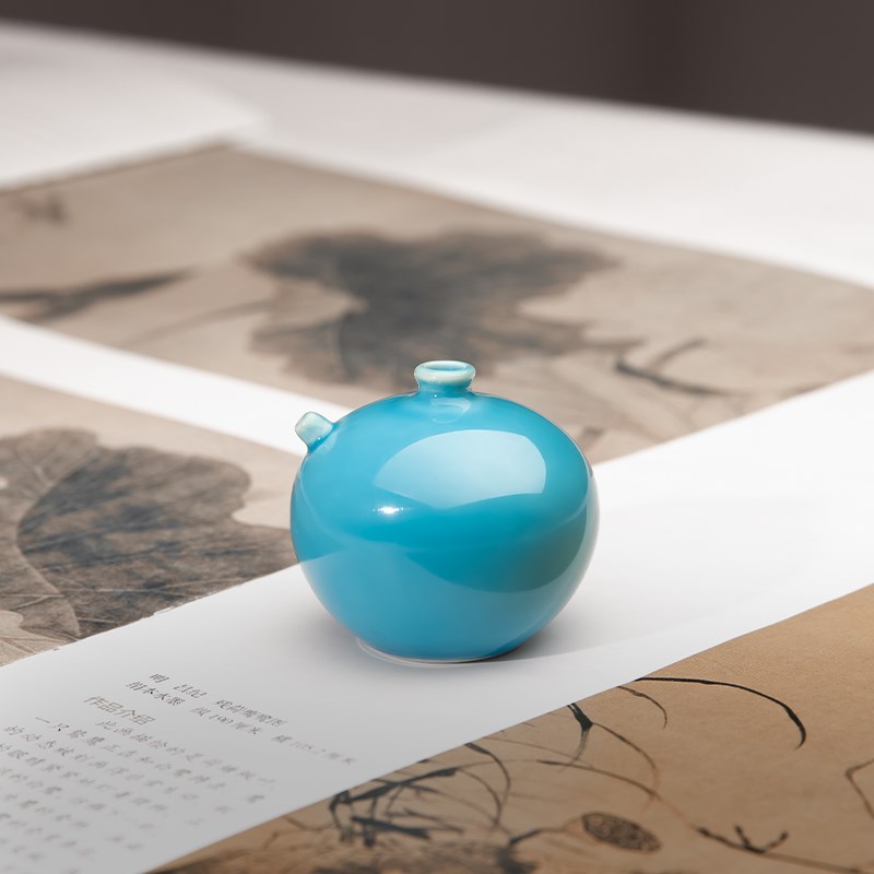 兰斋迷你陶瓷砚滴景德镇陶瓷水滴磨墨条研磨加水专用小号手工水盂