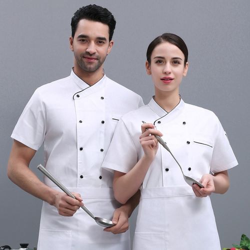 饭店厨师服短袖夏季酒店餐饮食堂厨房工作服薄款面馆餐厅后厨工衣