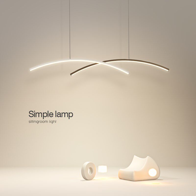 最光灯具简约吊灯led饭厅灯创意弧客厅灯卧室灯个性吧台书房灯具