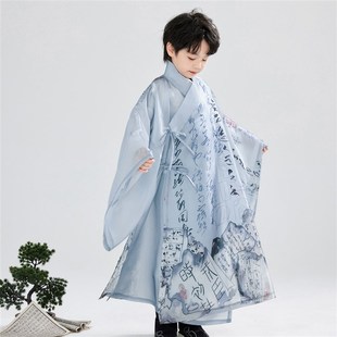 兴业堂2024夏季薄款仙气儿童汉服男童唐宋直裰道袍国学六一演出服