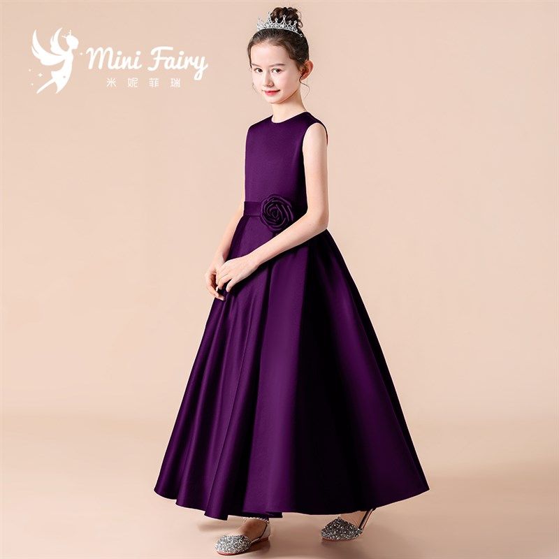 小仙女高端女童礼服定制中大童乐团演出主持人比赛诗朗诵缎面长裙,童装/婴儿装/亲子装,儿童礼服,淘宝优惠券,粉丝福利购,淘宝优惠卷