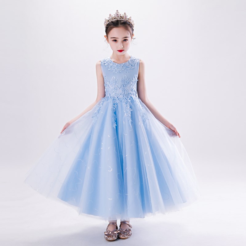 女童礼服公主裙小女孩主持人表演钢琴演出服花童婚礼婚纱蓬蓬裙夏