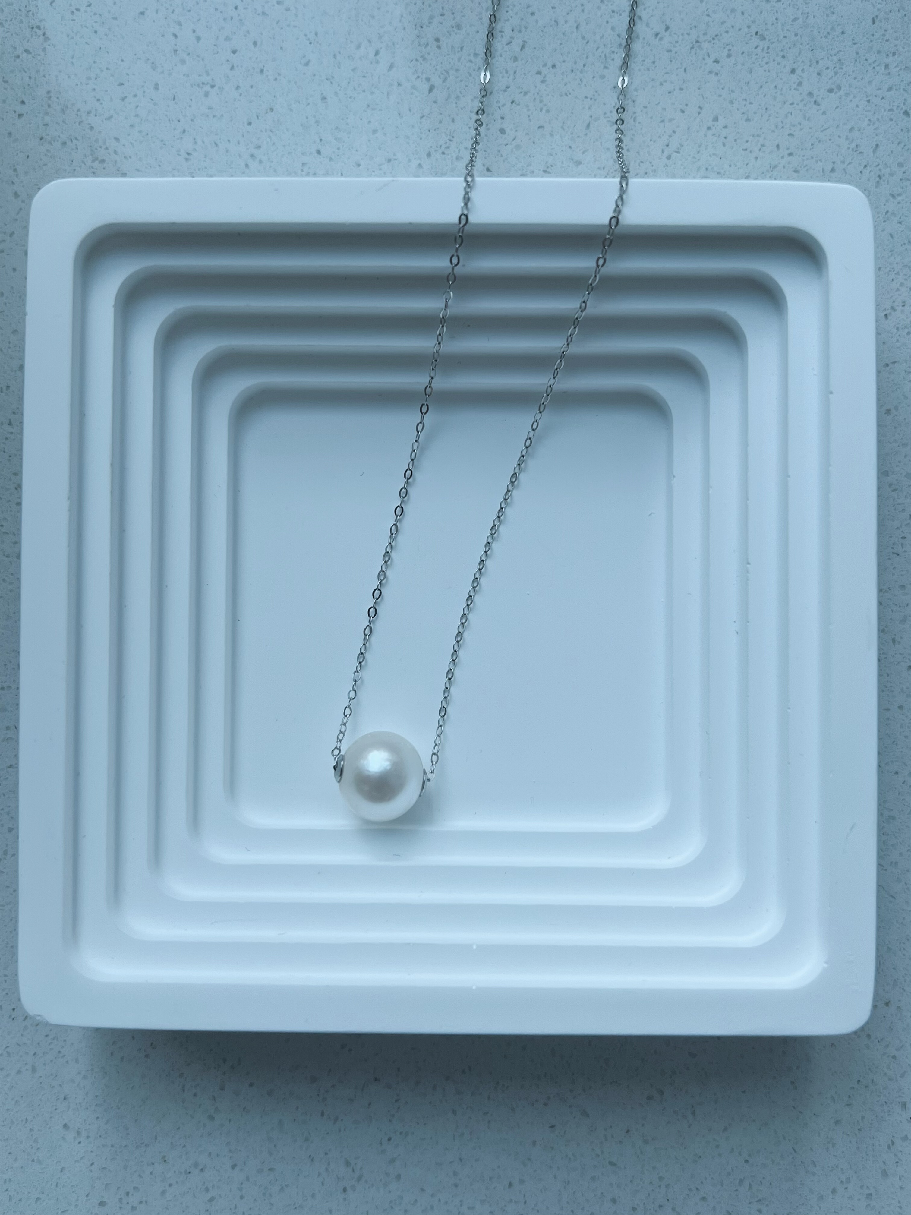 FJN Studio路路通天然淡水珍珠项链女强光S925银锁骨链吊坠颈链