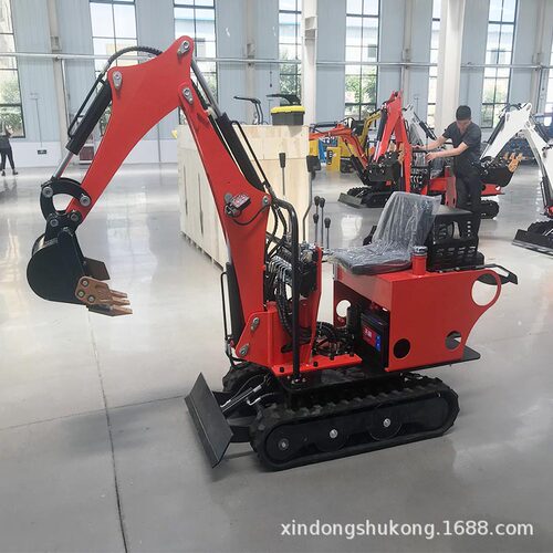 小型挖掘机多功能08小挖机农用果园室内破碎履带机械挖土勾机抓木