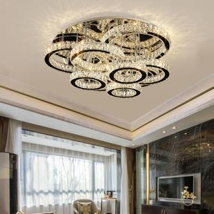水晶灯客厅灯2021新款 温馨餐厅卧室灯具 圆形吸顶灯简约现代个性