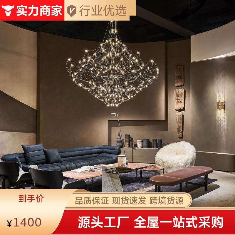 意大利后现代水晶复式楼别墅LED吊灯轻奢客厅餐厅萤火虫卧室吊灯