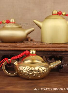 黄铜指尖壶迷你把把壶袖珍小茶壶手把件茶宠摆件麻将地摊小铜件