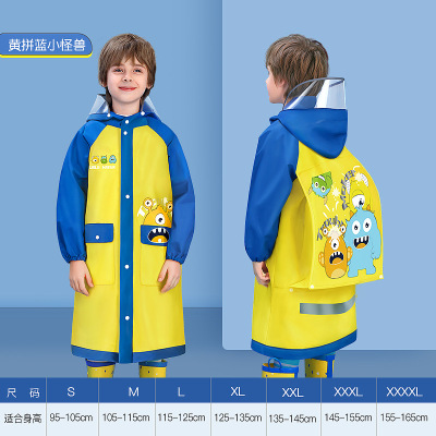 新款儿童雨衣男童2023小学生带书包位中大P童男孩上学10岁热卖