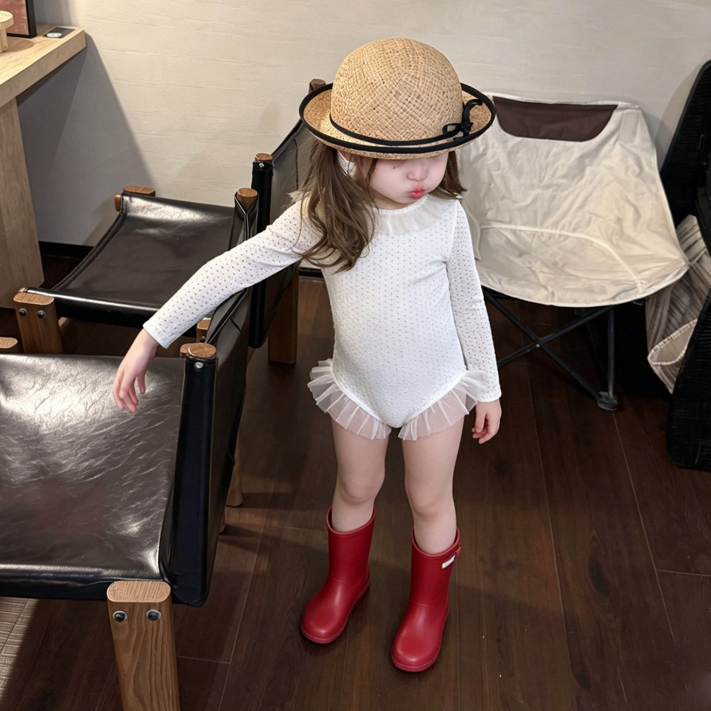 女童泳衣2026夏季新款女孩蕾丝花边长袖连体泳装薄宝宝防晒游泳衣