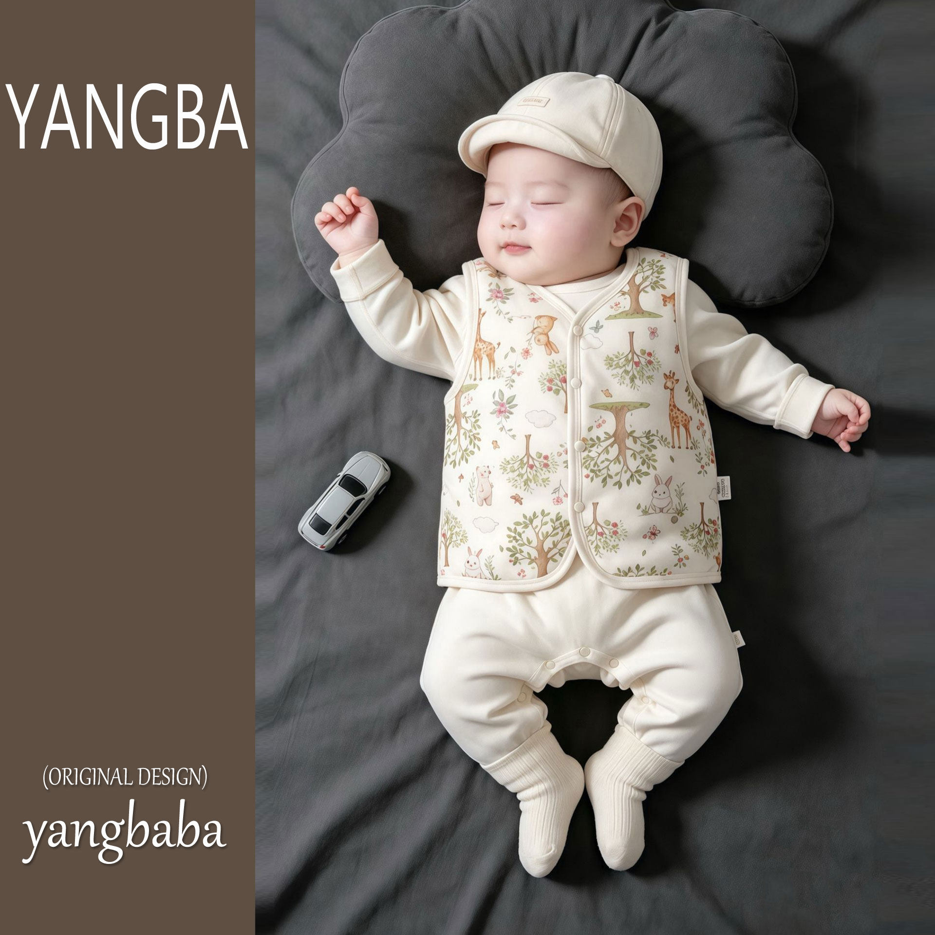 新生婴儿保暖夹棉马甲小月龄可爱普通外套