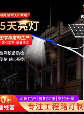 新款加厚太阳能路灯6m100W厂区户外农村建设乡村亮化工程款路灯杆