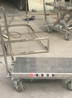 PT500A载重500kg不锈钢平台车全304SUS不锈钢液压手动升降液压车