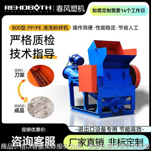 CF1 800型PP PE薄膜吨包袋粉碎机破碎机 清洗筒厂家直销量大从优