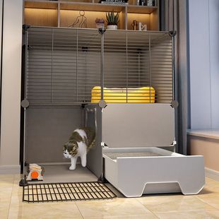 猫笼子猫砂盆厕所一体家用室内猫窝自由空间猫咪养幼猫专用猫别墅