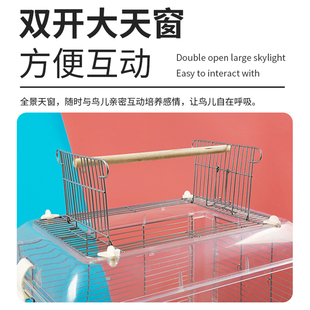 透明鹦鹉笼鸟笼大号防溅虎皮玄凤牡丹鹦鹉专用亚克力板鸟笼子大全