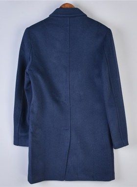 721品质复古羊毛呢大衣男女77014秋冬季修身气质西装领中长款外套