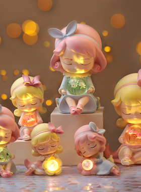 梦幻少女心小夜灯床头柜桌面装饰创意水晶球摆件女孩礼品生日礼物