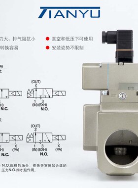 大型三通真空电磁阀VP3165V/VP3185V-10/12/14/203/4/5DA1 插座式